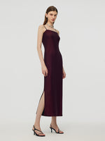Glitter Women Party Slip Maxi Dress With Detachable Spaghetti Strap GOELIA