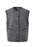 Frayed Trim Sequins Women Vest GOELIA