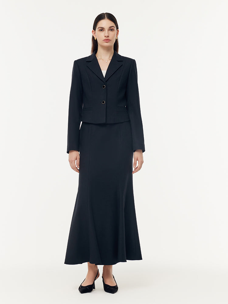 Cashmere Wool Blazer And Mermaid Skirt Two-Piece Set GOELIA