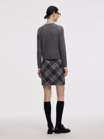 Faux Two-Piece Cardigan And Plaid Skirt Two-Piece Set GOELIA