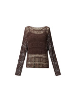 Cotton Blend Open-Knit Top And Camisole Two-Piece Set GOELIA