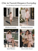Tweed Frayed Edge Vest And Skirt Two-Piece Set GOELIA