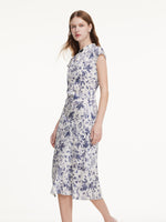 19MM Mulberry Silk Floral Print Women Qipao Maxi Dress GOELIA