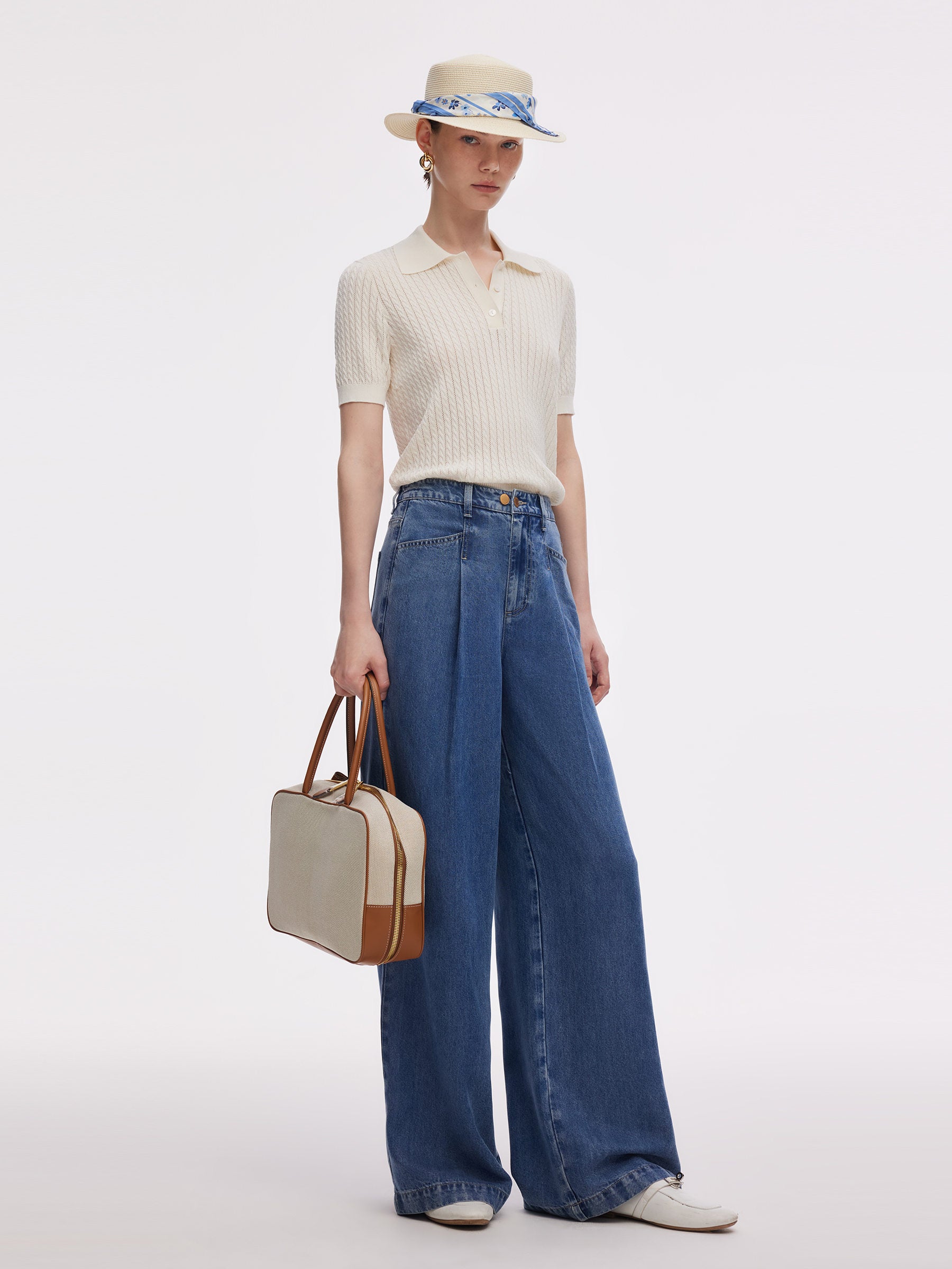 100% Tencel Denim Women Adjustable Waist Jeans GOELIA