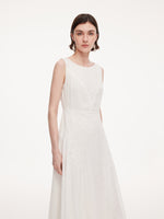 100% Ramie Lace A-Line Women Sleeveless Maxi Dress GOELIA