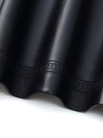 PU Leather Embroidered Trim Women Cropped Jacket GOELIA