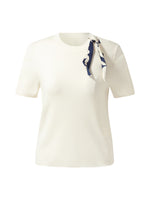 Tencel Blend Cut Out Women Knit Top GOELIA