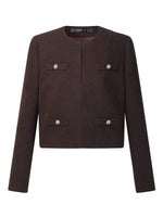 Cashmere Washable Wool Blend Women Cropped Jacket GOELIA