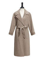 Cashmere Lapel Women Coat With Belt GOELIA