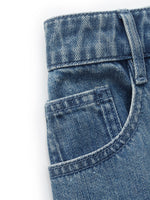 100% Cotton Denim Glitter Adjustable Waist Women Skirt GOELIA