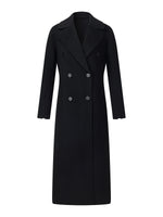Cashmere Wool Blend Notched Collar Double-Faced Women Overcoat GOELIA