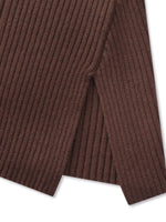 100% Wool Knit Top And PU Leather Skirt Two-Piece Set With Belt GOELIA