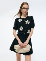 Tencel Mulberry Silk Blend Floral Jacquard Women Cardigan GOELIA