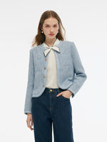 Tweed Round Neck Women Jacket GOELIA