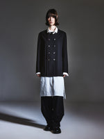 Machine Washable Wool Blend H-Line Double-Breasted Unisex Coat GOELIA