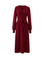 [Preview] Lyocell Wool Blend A-Line Women Belted Maxi Dress GOELIA