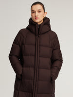 Cocoon Hooded Long Goose Down Puffer Coat GOELIA