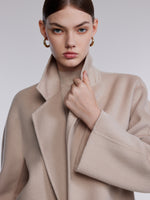 Cashmere Wool Blend Double-Faced Women Mid-Length Coat GOELIA
