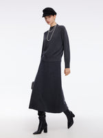 100% Wool Stitch Trim Women Sweater GOELIA
