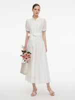 [Preview] Lyocell Blend Women Belted Maxi Shirt Dress GOELIA