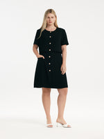 Triacetate Faux-Layered Single-Breasted Women Mini Dress GOELIA