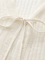 Wavy Trim Tie Front Women Cardigan GOELIA