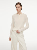 100% Cashmere Seamless Women Knit Hoodie GOELIA