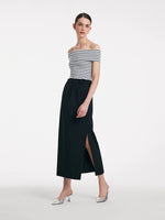 Off Shoulder Striped Slim Top GOELIA