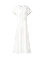 Acetate Blend Gathered Waist Women Maxi Dress GOELIA
