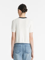 Contrast Trim Knitted Cardigan And Camisole Two-Piece Set GOELIA