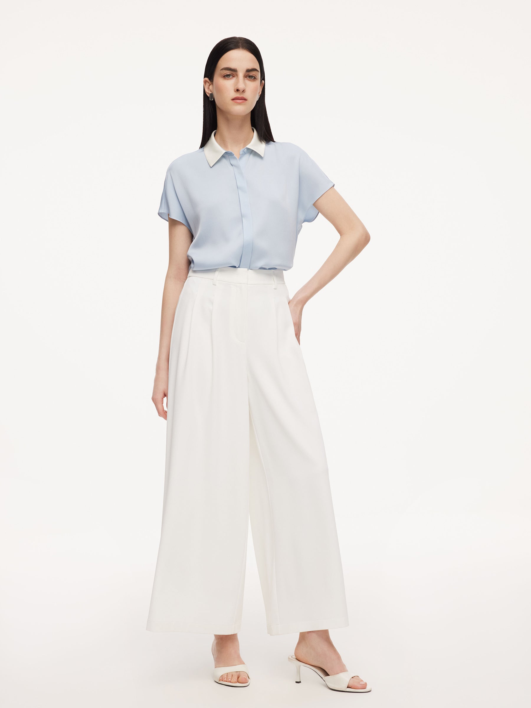 Four-Way Stretch Relaxed Ankle Length Women Pants GOELIA