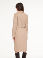 [Preview] Alpaca Wool Blend Double-Faced Women Wrap Overcoat GOELIA