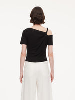 Tencel Blend Stretch One-Shoulder Women Knit Top GOELIA