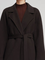 Cashmere Wool Blend Double-Faced Unisex Wrap Overcoat GOELIA