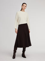 Brushed Cashmere Wool Blend Textured Women Sweater GOELIA