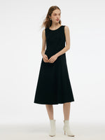 Lyocell Wool Blend Sweater And Knit Vest Dress Two-Piece Set GOELIA