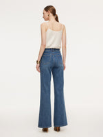 Lyocell Blend Four-Way Stretch Women Flared Jeans GOELIA