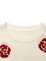 Tencel Rose Jacquard Women Knit Top GOELIA