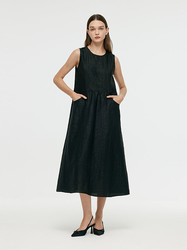 18 Momme Xiang Yun Silk Women Vest Midi Dress GOELIA