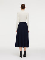 100% Wool A-Line Women Knit Skirt GOELIA