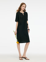 18MM Xiang Yun Silk Pockets Women Loose Fit Midi Dress GOELIA 18MM Xiang Yun Silk Pockets Women Loose Fit Midi Dress GOELIA
