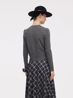 Cut Out V-Neck Long Sleeve Women Knit Top GOELIA