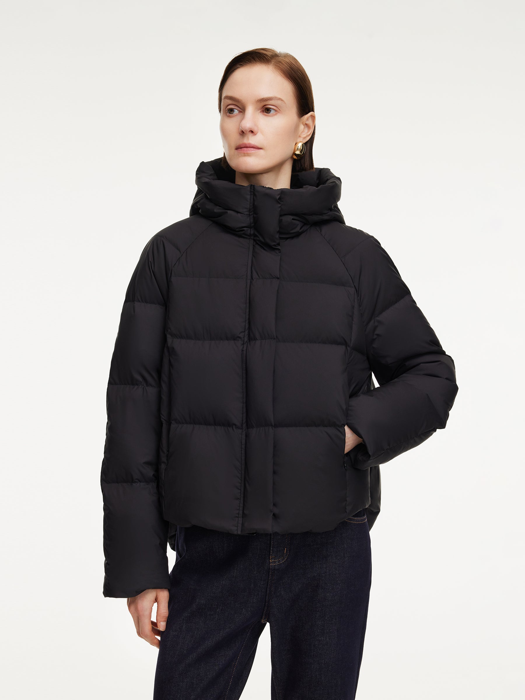 Hooded Zip-Up Goose Down Jacket GOELIA