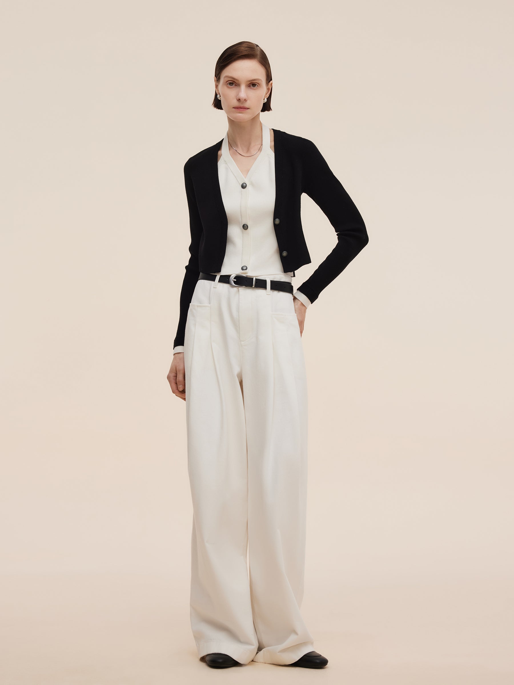 Lyocell Blend Faux Two-Piece Women Knit Top GOELIA