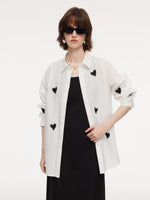 3D Heart Shirt And Sleeveless Dress Two-Piece Set With Tie String Belt GOELIA
