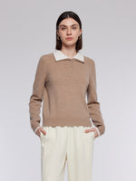 [Preview] 100% Wool Mock-Layered Women Knit Top GOELIA
