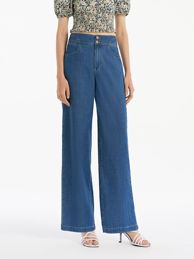 Denim Straight High-Waisted Women Jeans GOELIA