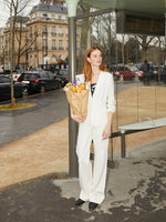 Triacetate Gathered Waist Ruched Sleeves Women Blazer GOELIA