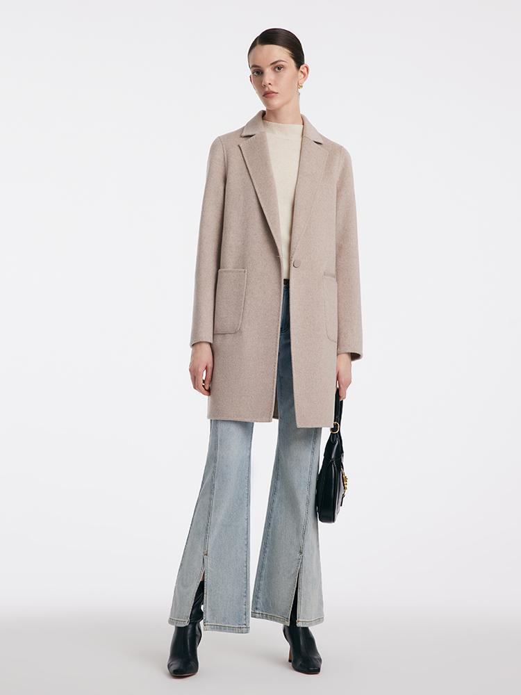 Wool And Cashmere Mid-Length Double-Faced Women Coat GOELIA