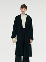 Cashmere And Wool Women Wrap Coat With Detachable Zipper GOELIA
